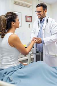 Doctor attending to a patient